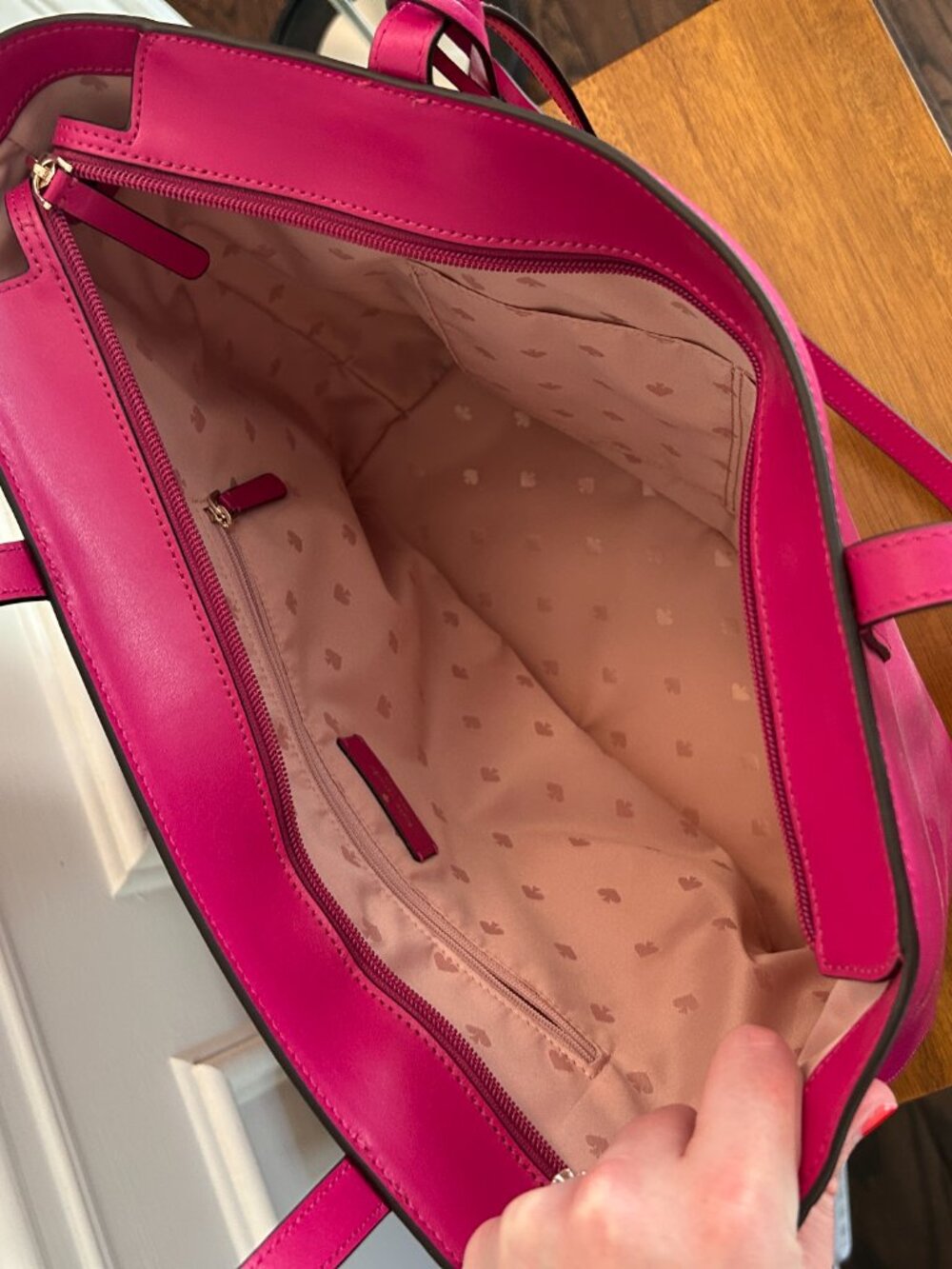 Kate Spade Emilia Large Tote NEVER USED deep magenta gold hardware topzip tassel - Picture 12 of 14